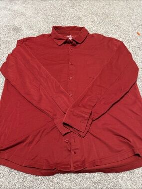 Fabletics Men's Long-Sleeve Button-Down Shirt - Burgundy